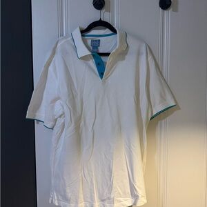 Jos. A. Bank White Polo with Teal Accents